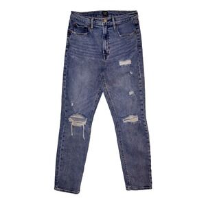 Gap Denim Women's Jeans Blue Size 4/27 R Cigarette distressed Stretch‎ Denim